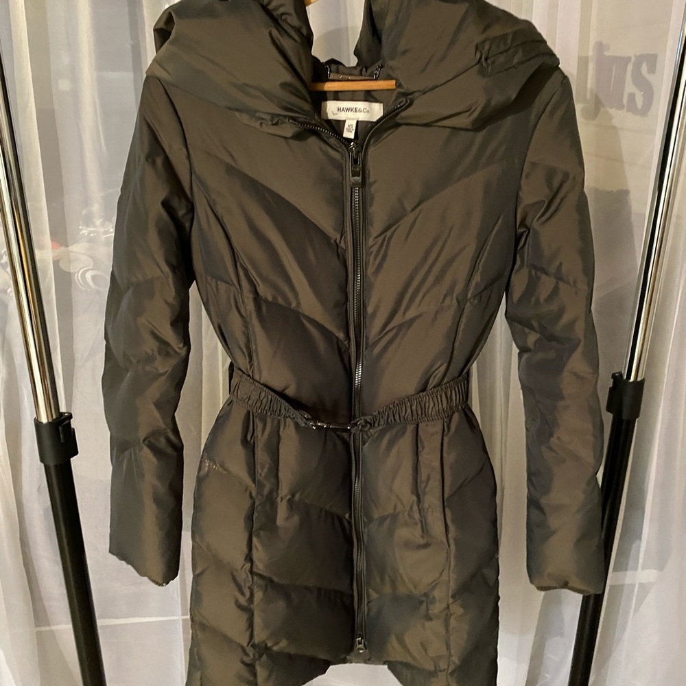 Hawke & Co Women’s Down/Feather Filled Puffer Parka  w/Belt and Convertible Hood